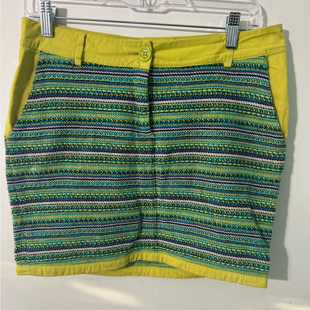 Love Moschino Yellow Green Mini Skirt vintage 90’s women’s size 4